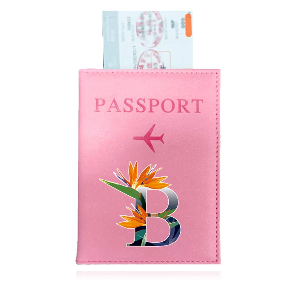 Airplane Passport Cover Women Men Travel Passport Case UV Print Flower Color Series Passport Wallet Purse Girl Passports Holder