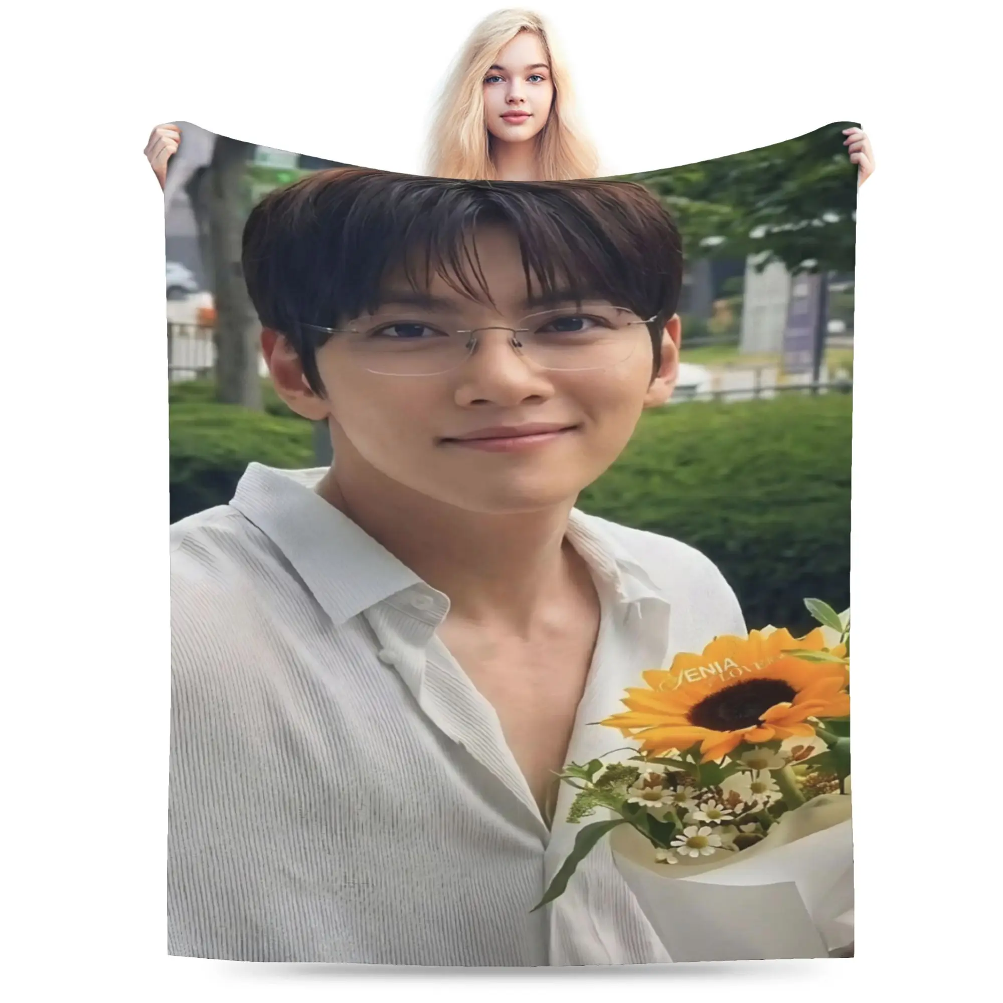 Ji Chang-Wook Blanket Super Soft Cozy  Throw Blankets for Couch 50x60 Inch Multi-size Quilt