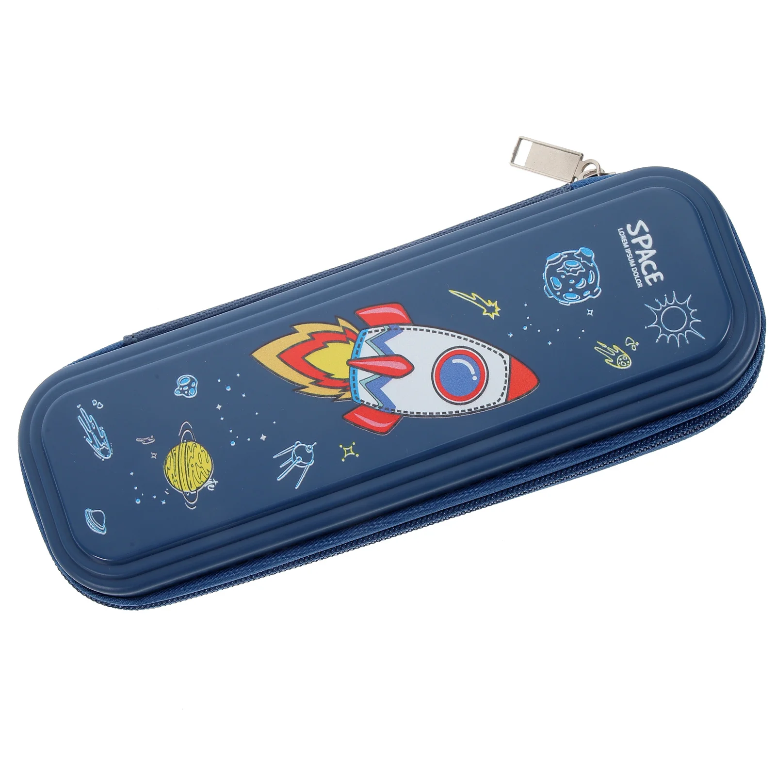 

Large Capacity 3D Rocket Pencil Case Lightweight Anti-Wear Material Portable Pen Storage Bag for School Office Makeup Supplies