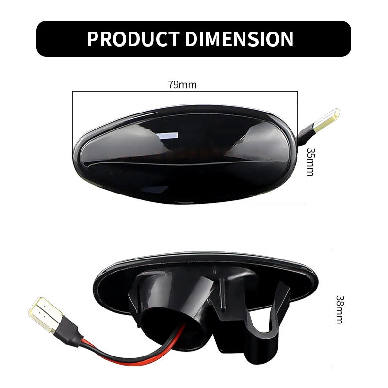 

2PCS For Mitsubishi Lancer Outlander I-Miev LED Dynamic Side Marker Light Turn Signal Blinker Lamps Peugeot iOn Citroen C-Zero