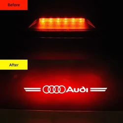 1pcs PVC Car Logo Brake Light Projection Board Sticker Emblem Accessories For Audi A4L A5 2009-2021Quattro RS S-line Car Styling