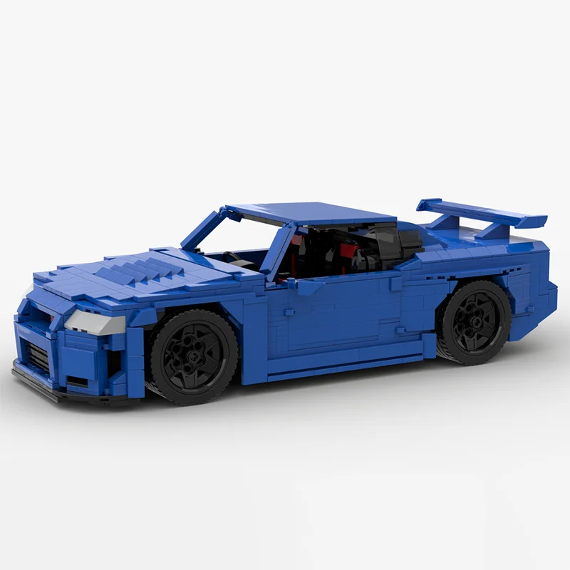 Moc 1276 pçs escala skyline GT-R r34 supercar corrida esportes modelo blocos de construção brinquedos das crianças presente natal blocos técnicos