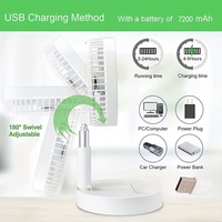 Telescopic fan USB charging folding portable mini electric fan dormitory outdoor cooling appliances adjustable household fan