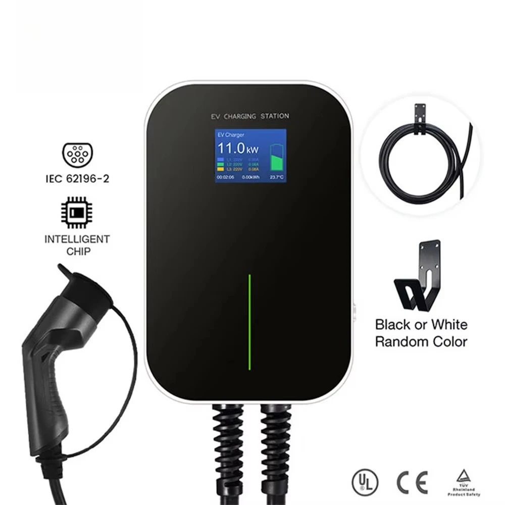 APP Control 220V-480V Electric Fast Charging Wallbox 7KW/ 11KW/ 22KW EV Charger Tesla Interface Standard 32A Rated Current New