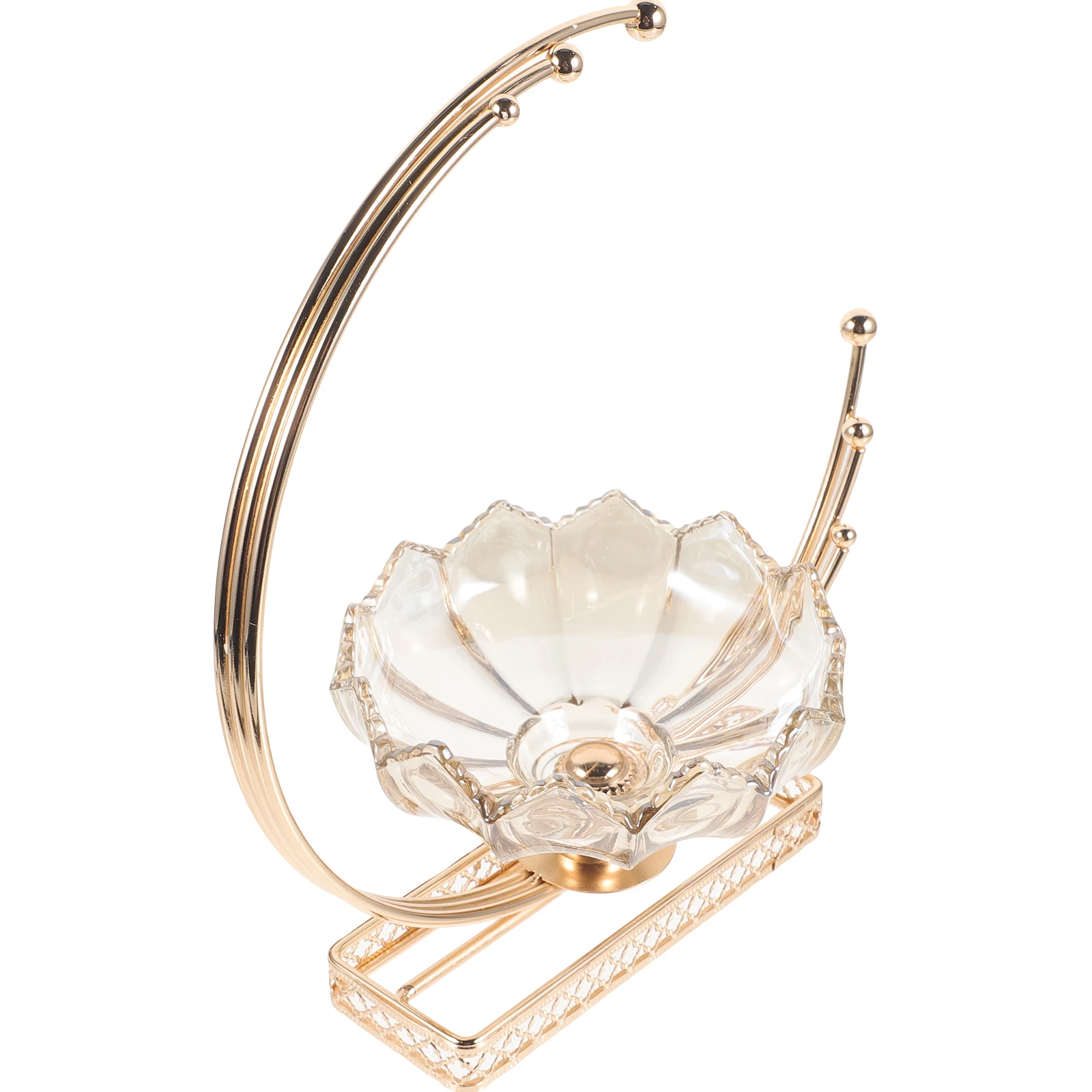 

Стеклянный поднос для фруктов, металлический поднос в форме луны, декоративная сервировочная тарелка для закусок для домашней вечеринки, свадьбы, элегантный поднос для сервировки фруктов