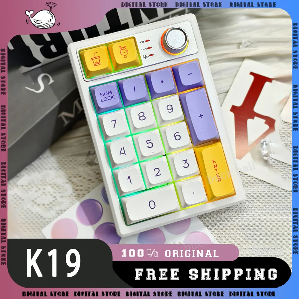 

Keycool K19 Keypad 3Mode 2.4G Bluetooth Wireless Keypad PBT 19Keys Customization Number Pads For Pc Computer Accessories Gifts