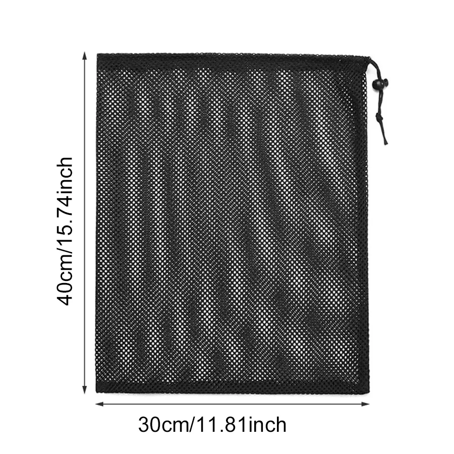 12PCS Black Mesh Drawstring Bags 30x40cm Portable Storage Bags for Travel Sports Gym Yoga Home Organization Cloth Sorting ZYF