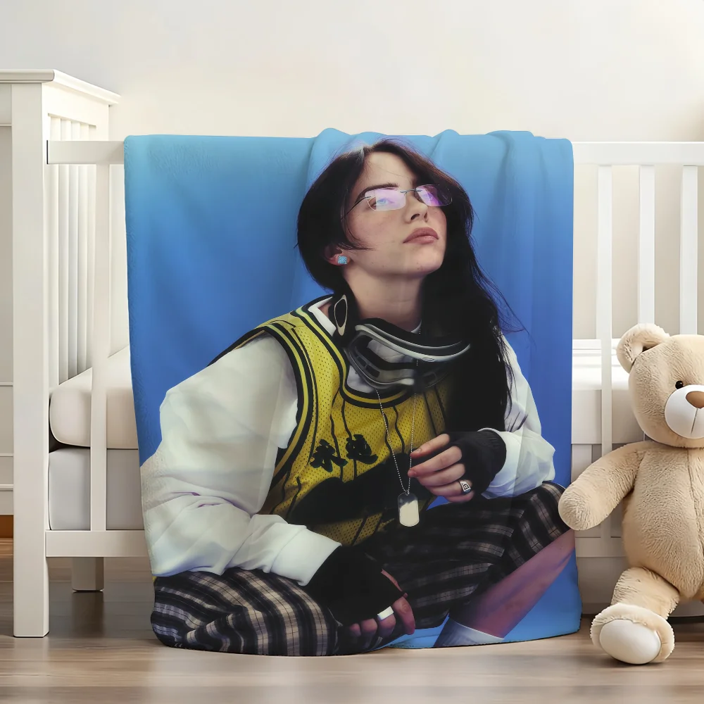 

Singer B-Billie E-Eilish Blanket Soft and Skin Friendly For Couch Bed Napping Bedspread All Seasons Comforter