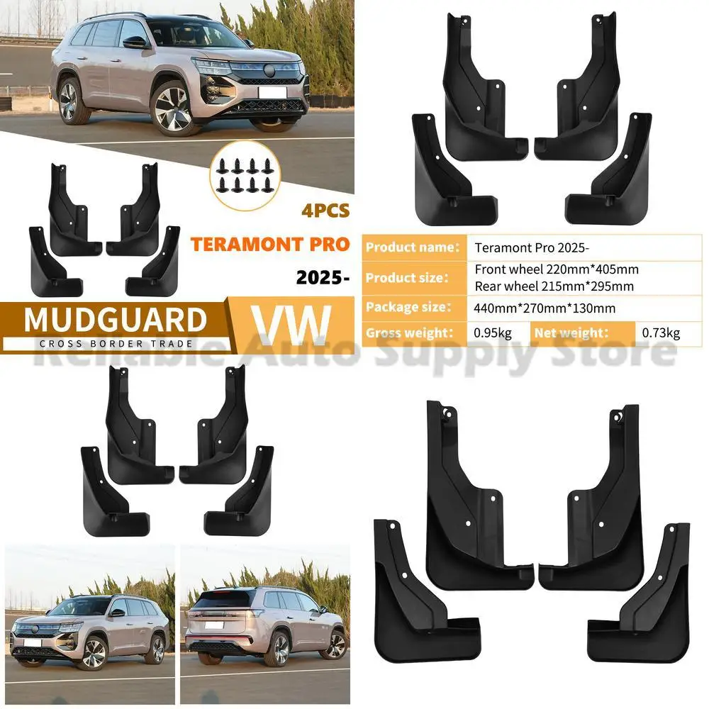 

For Volkswagen Teramont Pro 2025 Mud Flaps Rubber Fender Liners Front Rear Auto Accessories Premium Quality Durable Protection