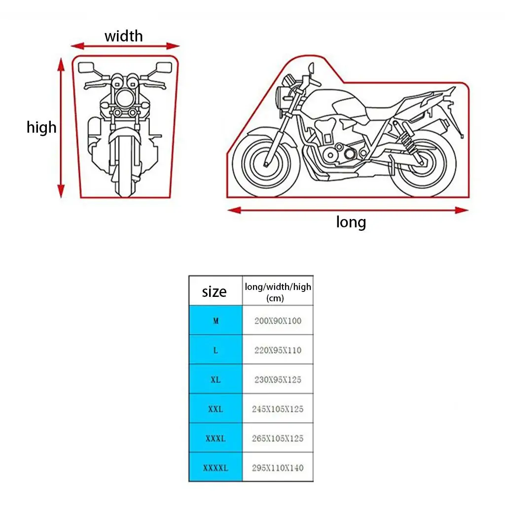 300D Motorcycle Cover Waterproof Night Reflective Against Dust Rain
