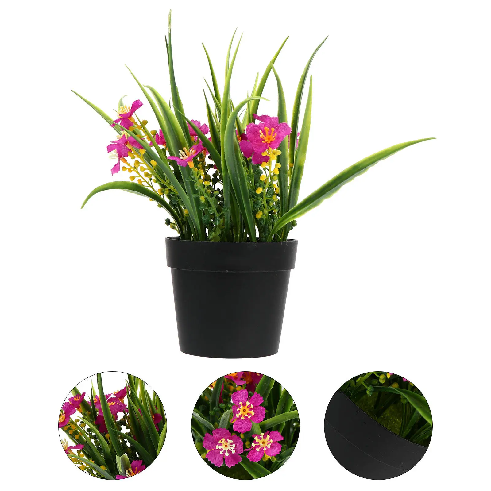 Mini Planta Artificial de Clivia en Maceta, Bonsái de Plástico, Decoración de Escritorio, Adorno Duradero, Regalo, Decoración de Planta Verde