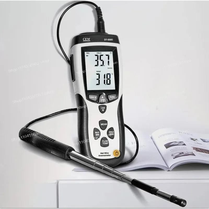 DT-8880 Professional Anemometer And Psychrometer Measures Wind Speed Air Volume Wind Temp And Differential Pressure