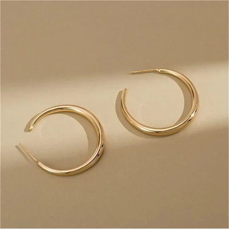 Hot Sale Geometric Oval Hoop Earrings for Women Simple Desgin Earrings Party Wedding Fashion Jewelry Accessories 2025