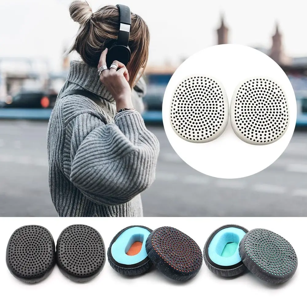 Leather Ear Pads Replacement Sponge Earbuds Cover Soft Headset Earmuffs for Skullcandy Riff Wireless Headphones Accessories