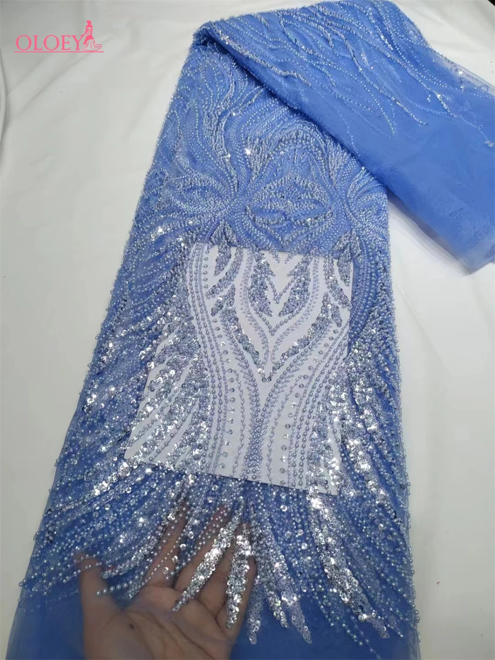 Tissu Africain NigWin avec Paillettes pour Robe de Mariée, Dentelle Perlée, Broderie Française, Mode Élégante