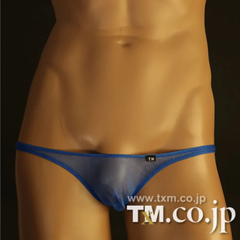 Men Mesh See‑Through Briefs Sexy Transparent Triangle Underwear Breathable Comfort Male Panties