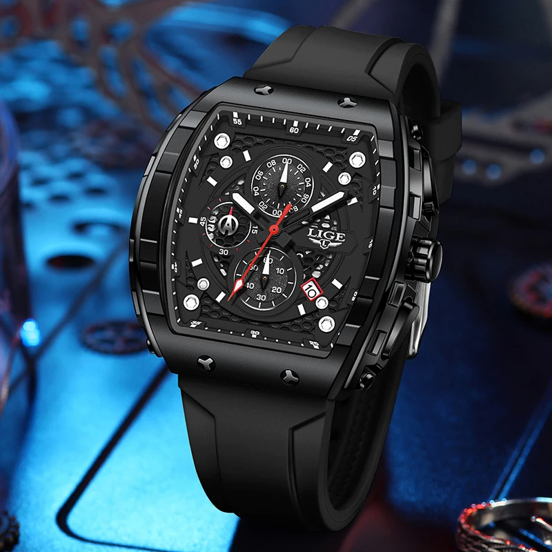 LIGE Top Brand Luxury Watches Men Sport 50M Waterproof Quartz Mens Watch Military Luminous Dive Wristwatch Male Reloj Homre 2024