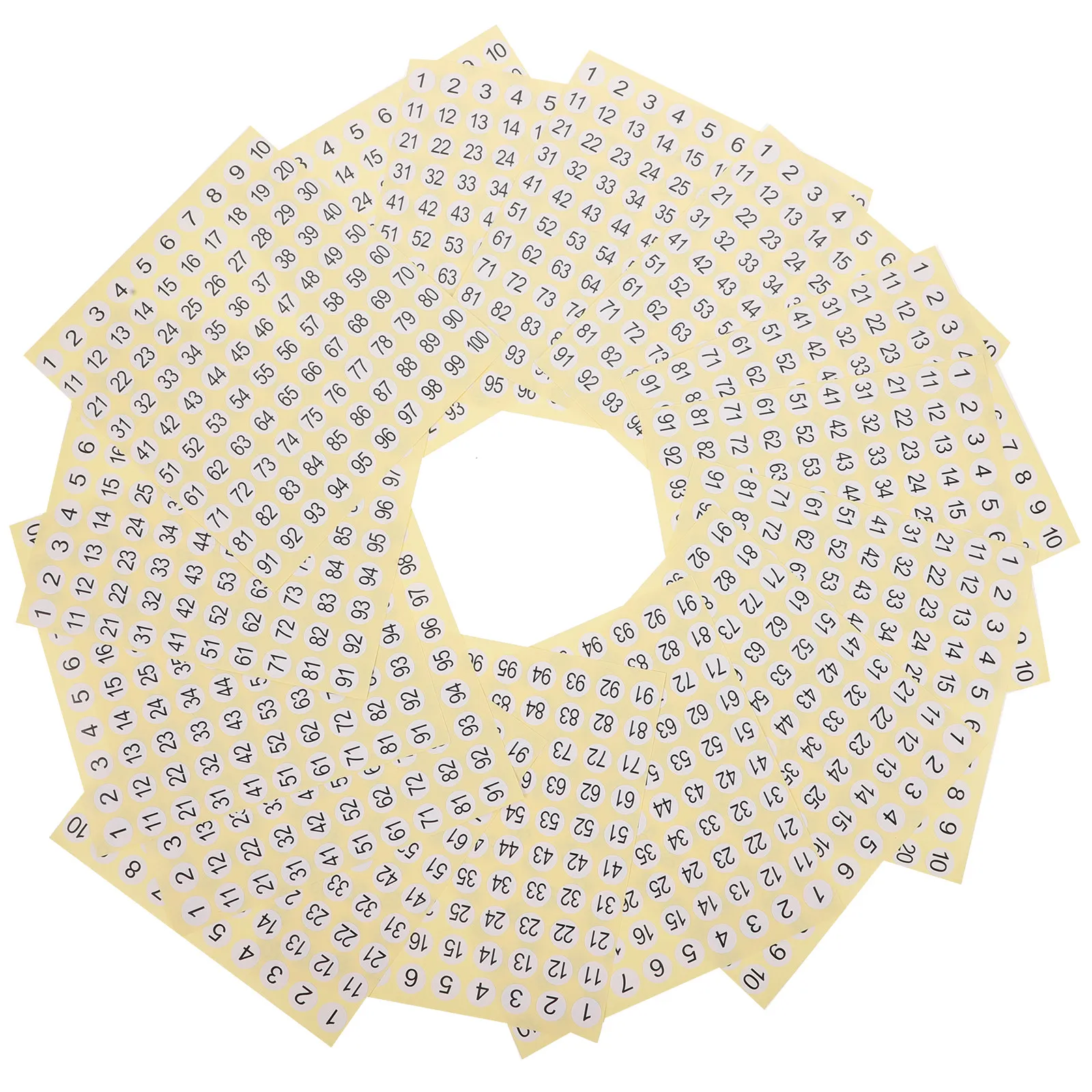 

15 Sheets Small Number Stickers 1-100 Round Adhesive Labels for Home Office Classroom Use Multipurpose Organizing Storage