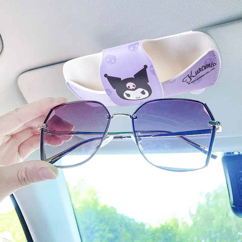 

Sanrio Motors Genuine Sun Visor Sunglasses Storage Box Glasses Rack Car Storage Cute Cartoon Kuromi Car Decoration Accessories