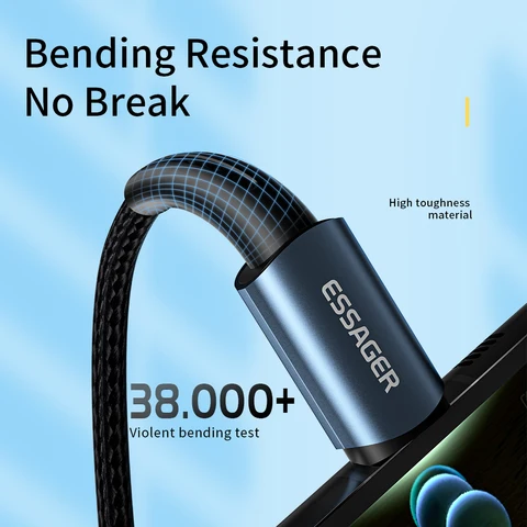 Кабель Essager USB C PD100W 60 Вт для быстрой зарядки мобильных устройств — фото товара