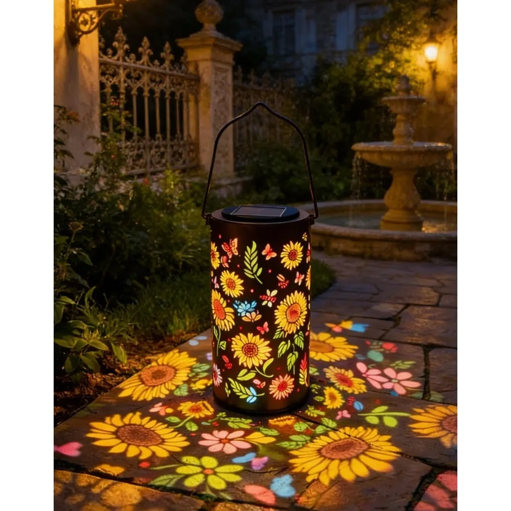 

Colorful Solar Sunflower Light Waterproof Outdoor Garden Lantern Hanging Decor for Patio Pathway Glow
