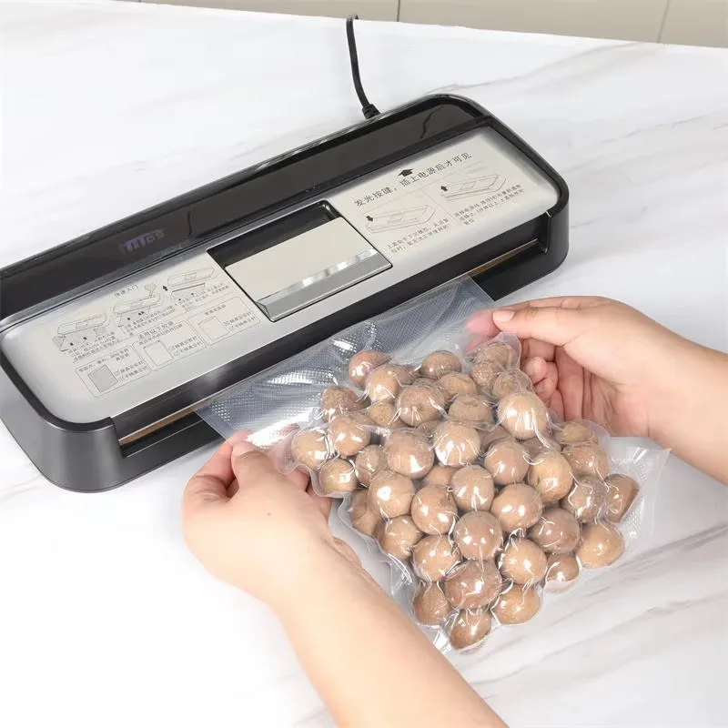Vakuumiergerät, automatisches Lebensmittelversiegelungsgerät, herausnehmbares Design, LED-Anzeige, Modus für nasse und trockene Lebensmittel, Silber