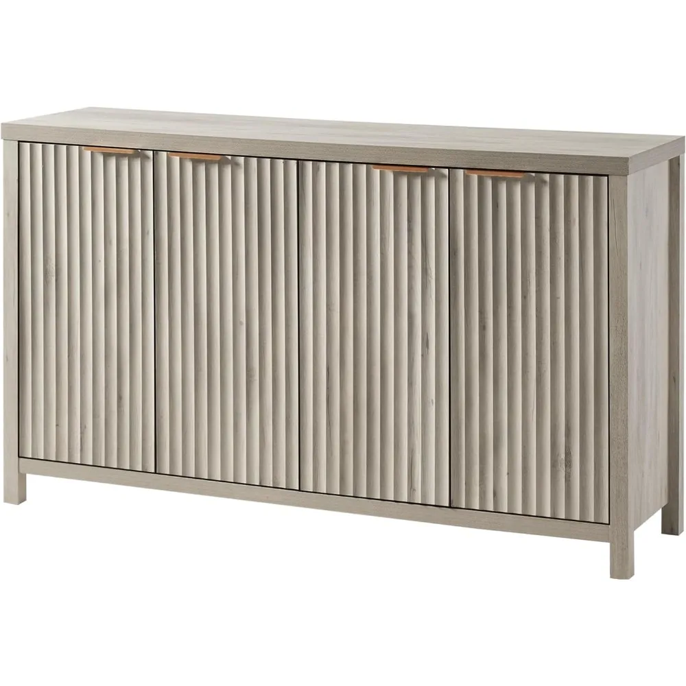 

Oxford Fluted Sideboard Buffet Cabinet with Storage, 56" Wide Accent Modern Credenza with Doors & Shelves, Media Console Mid Cen
