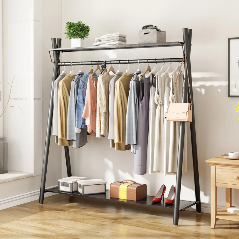 

Indoor floor hanger, coat rack, bedroom multi-functional storage rack, household single rod drying rack