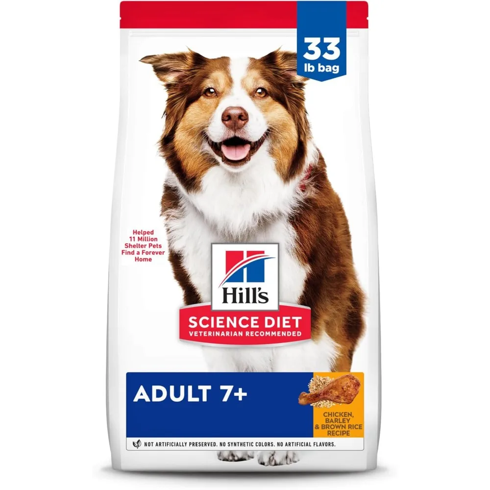 

Adult 7+, Senior Adult 7+ Premium Nutrition, Dry Dog Food, Chicken, Brown Rice, & Barley, 33 lb Bag