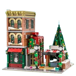 SETBRICKS MOC Winter Village City Street House Modular Architecture Brick Model DIY Education Assembly Toy for Christmas Gift