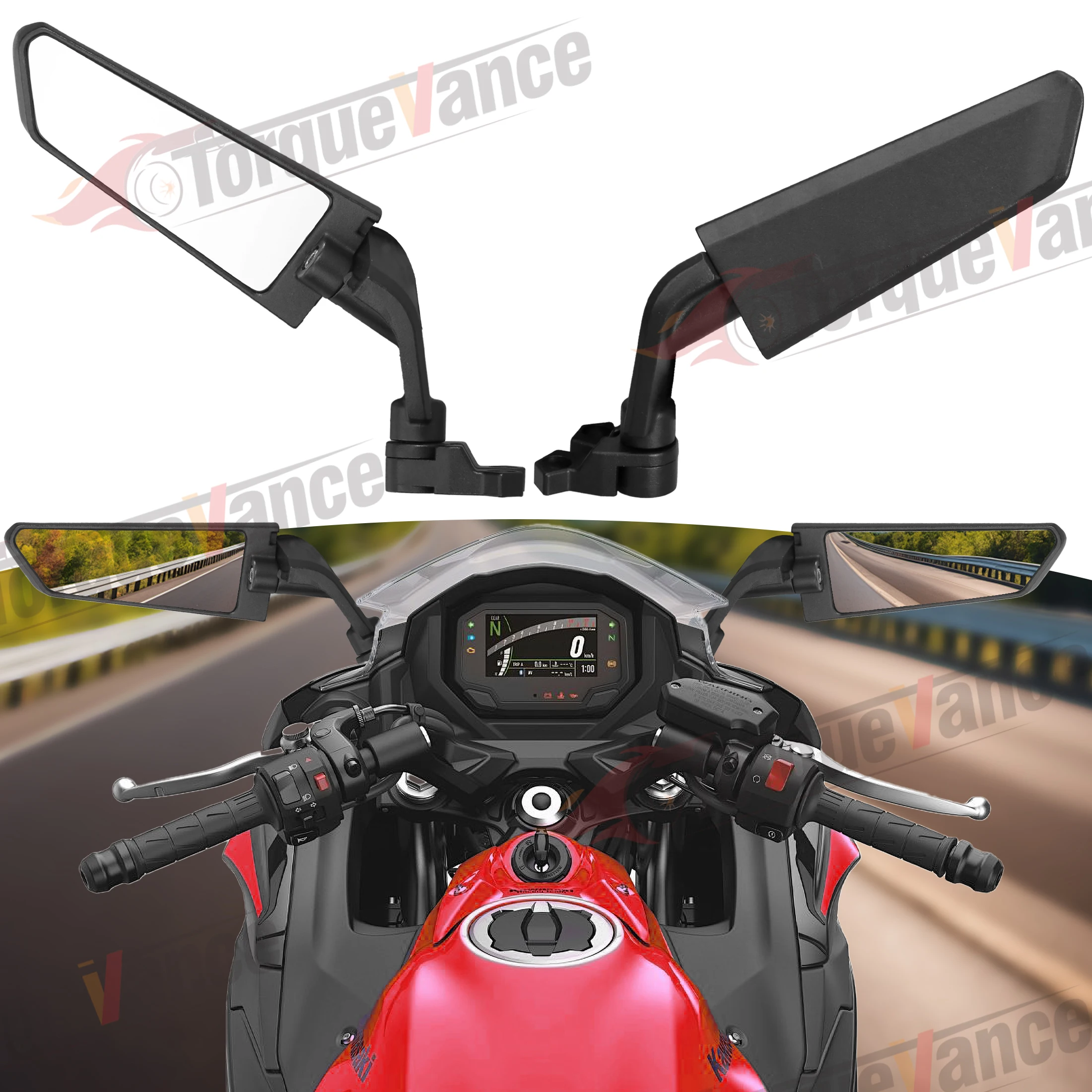 

Wind Mirrors Universal Wing Mirror Compatible with Honda Yamaha Suzuki Kawasaki D-ucati Superbike 899 1198 1199 1299 749 959 999