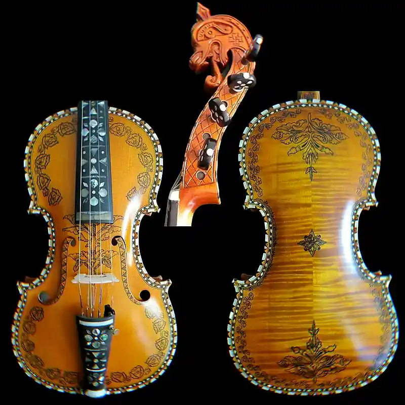 

Inlay and drawin violin Hardanger fiddle Norwegian fiddle 4/4 violin(4*4)#11145