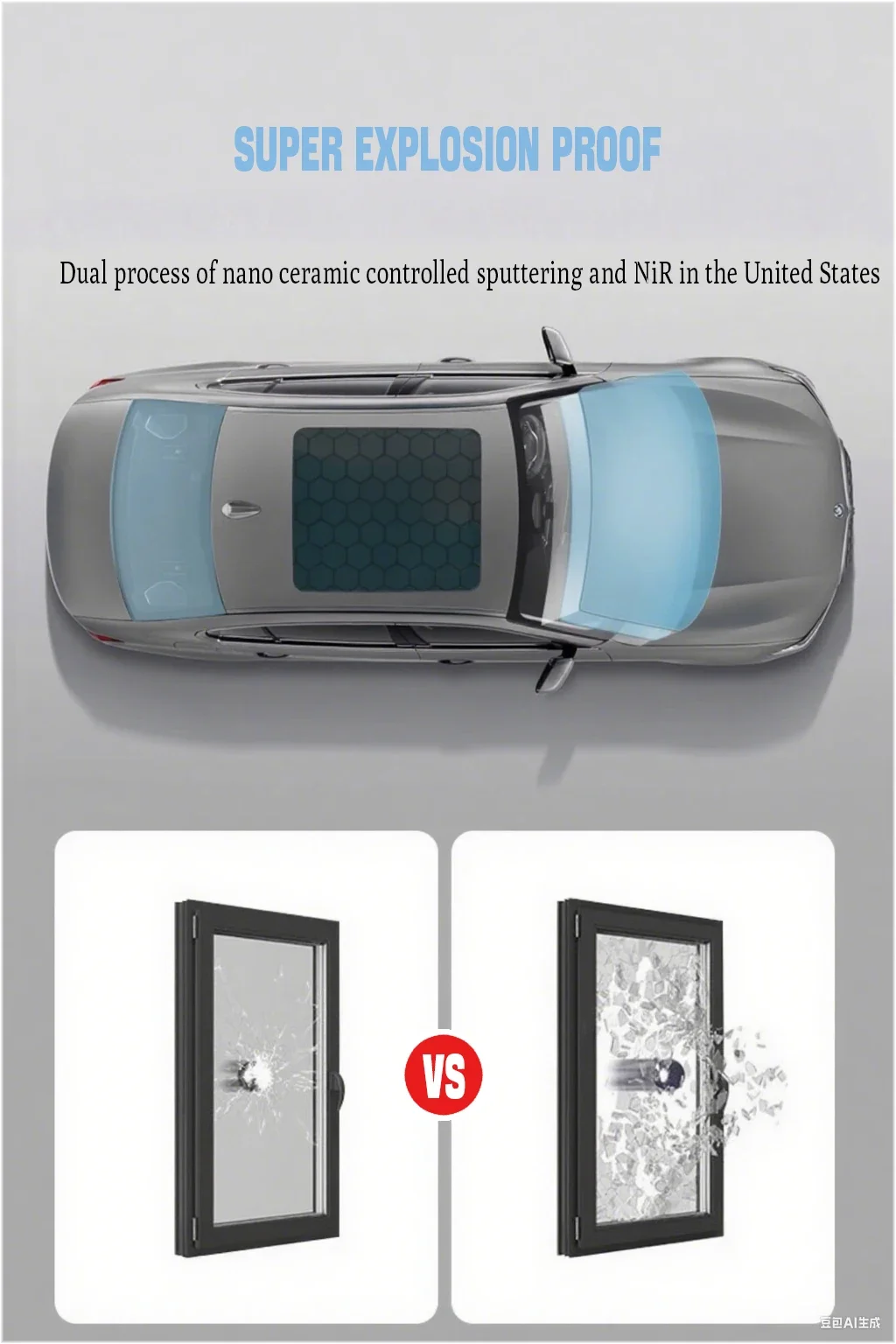 UV Block Rate 99.9% Window Tint Anti-Explosion Impact-Resistant Sunroof Protective Film OEM Factory Direct Sales for Car Films