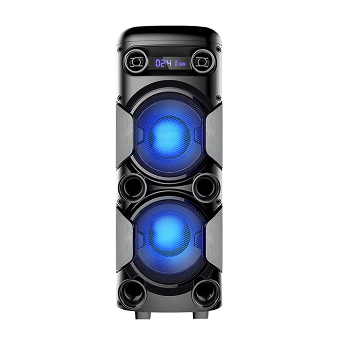 T Double 8 Inch Party Box Bluetooth Portable Wireless Activities Outdoor Trolley Speaker With LED RGB Flashing Light