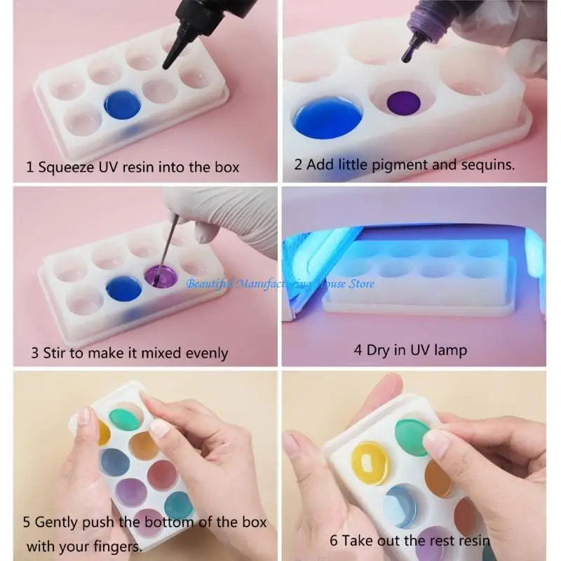 

E56A DIY Silicone Box Mold DIY Hand made Crystal Epoxy Resin Mold Pigment Bottle Lipstick Storage Box UV Resin Molds