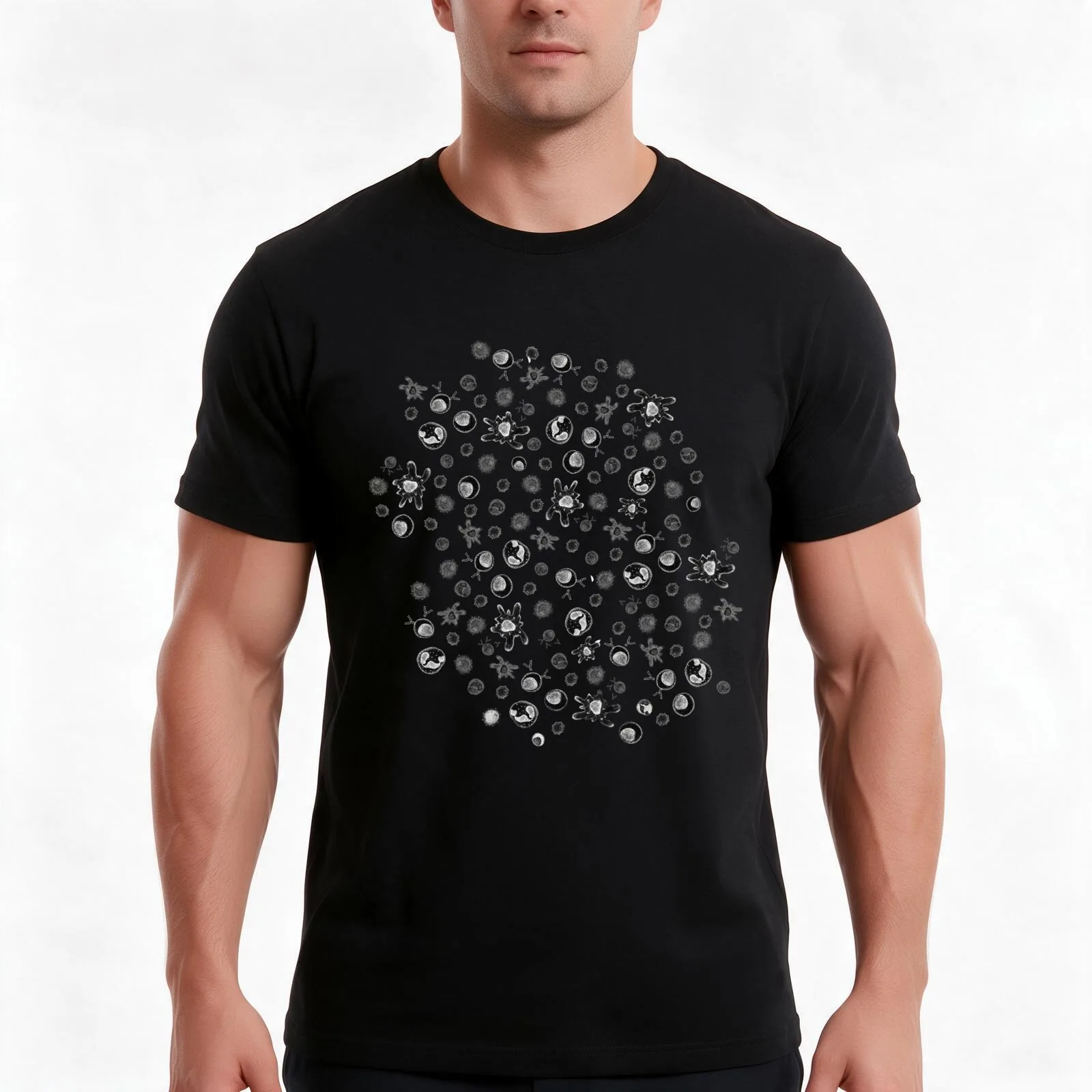 Powerful Immunity T-Shirt, Summer Casual Cotton Tee, Oversized Streetwear Tops, Vintage Graphic Print, Loose Fit Short Sleeve