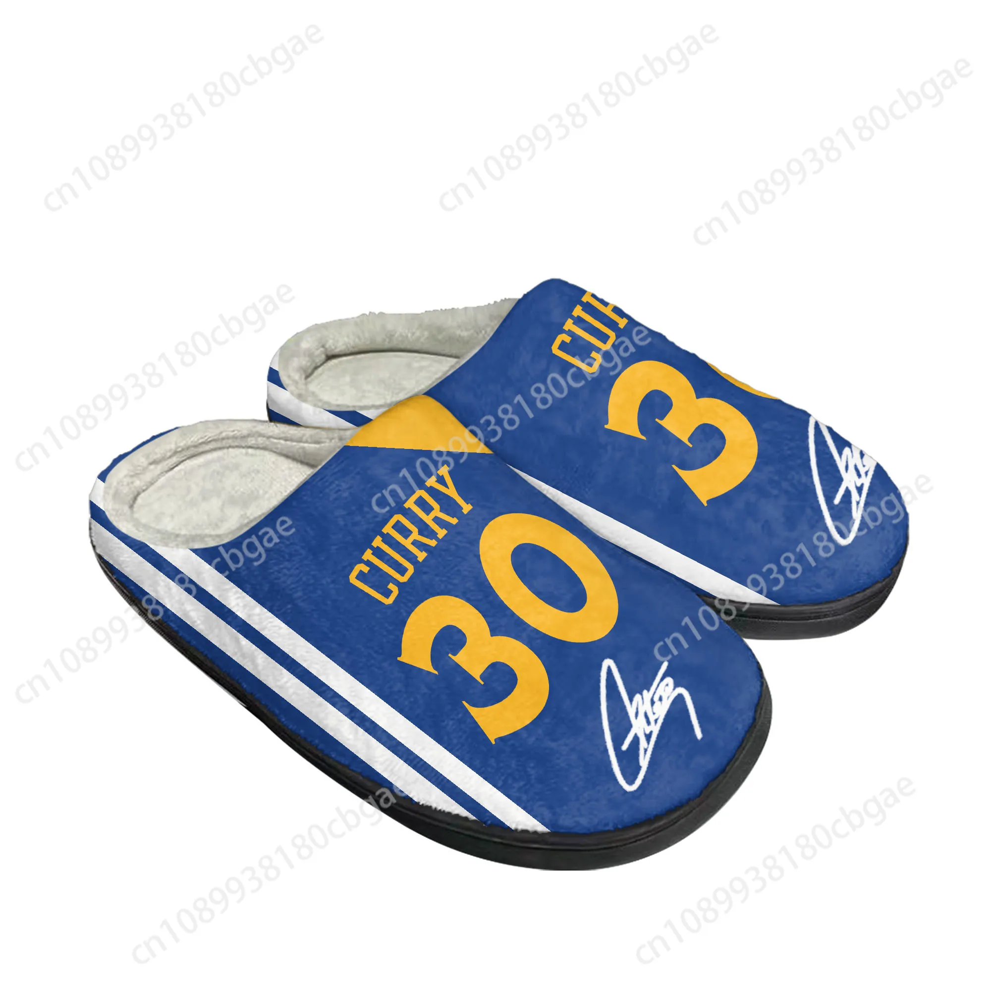 Golden basketball Home Cotton Slippers Mens Womens chef Stephen Curry NO 30 Plush Bedroom Keep Warm Shoes Slipper Custom Shoe