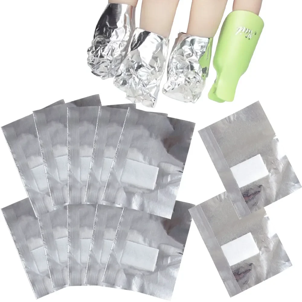 50/100Pcs Aluminum Foil Acrylic Nail Soak Off Remover Wraps Gel Polish Remover Permanent Enamel Cotton Pad Nail Degreaser Tools
