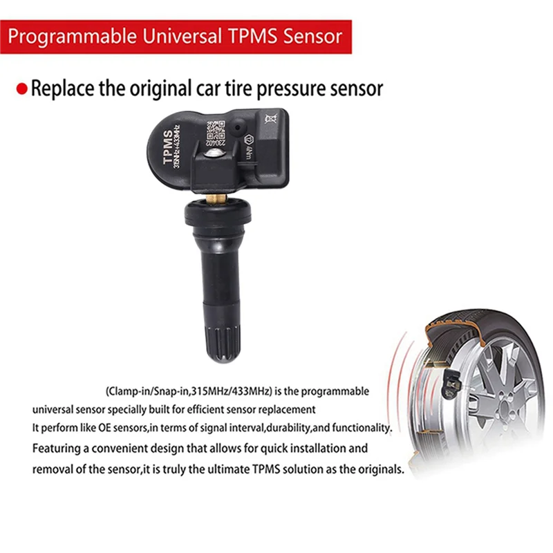 

32Pcs Programming MX Sensor TPMS Tire Pressure Monitor Sensor 315MHZ 433MHZ Universal 2 In 1 Repair Tool For-Autel Black