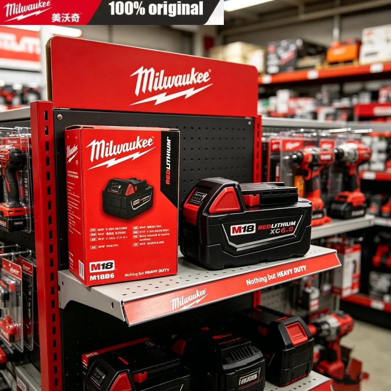 

For Milwaukee M18 Battery 6.0Ah 18V Li-Ion M18B5 48-11-1860 48-11-1850 48-11-1840 48-11-1830 48-11-1820 Replacement Batteries