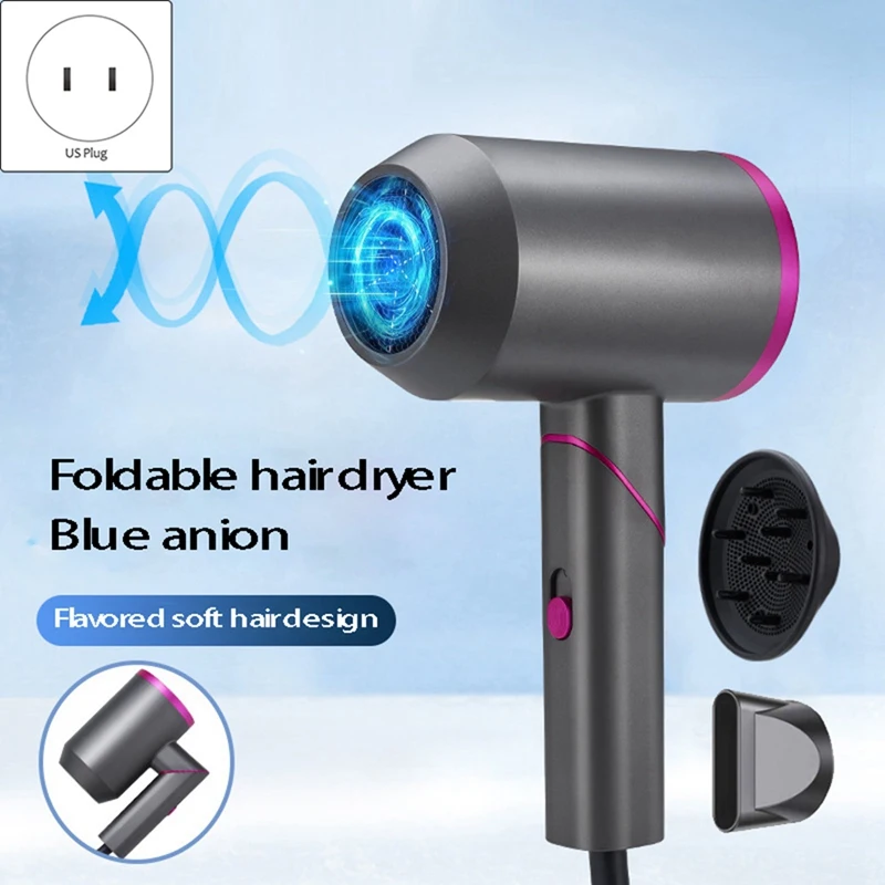 

Foldable Hair Dryer 1800W Blow Dryer Ionic Hair Dryer With Diffuser Constant Temperature Hair Care Hair Blower