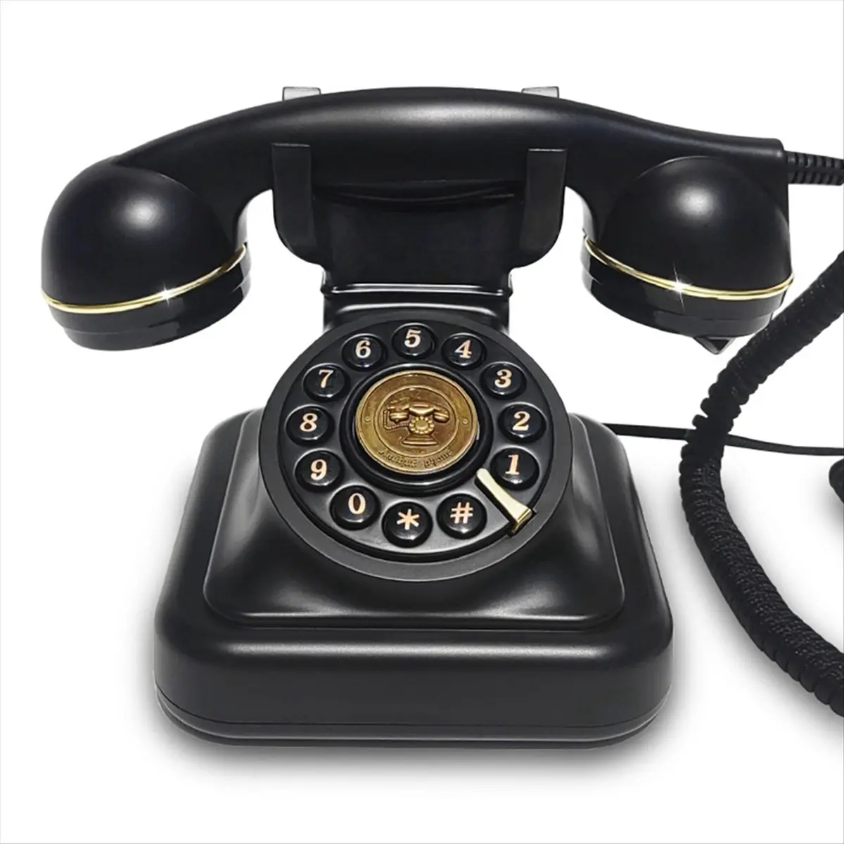 A10I Retro Style Wired Telephone Plug-in Home Fixed Landline Antique European Telephone Fashion Decoration Black