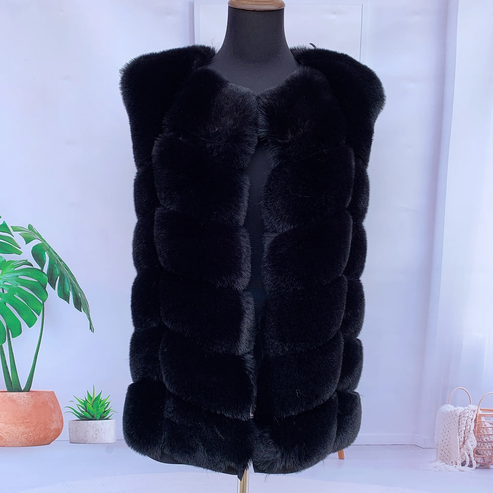 Pelliccia sintetica pelliccia di volpe gilet donna inverno autunno cappotto pelliccia sintetica soffice giacca donna cappotto shaggy giacche di pelliccia giacche di pelliccia sintetica