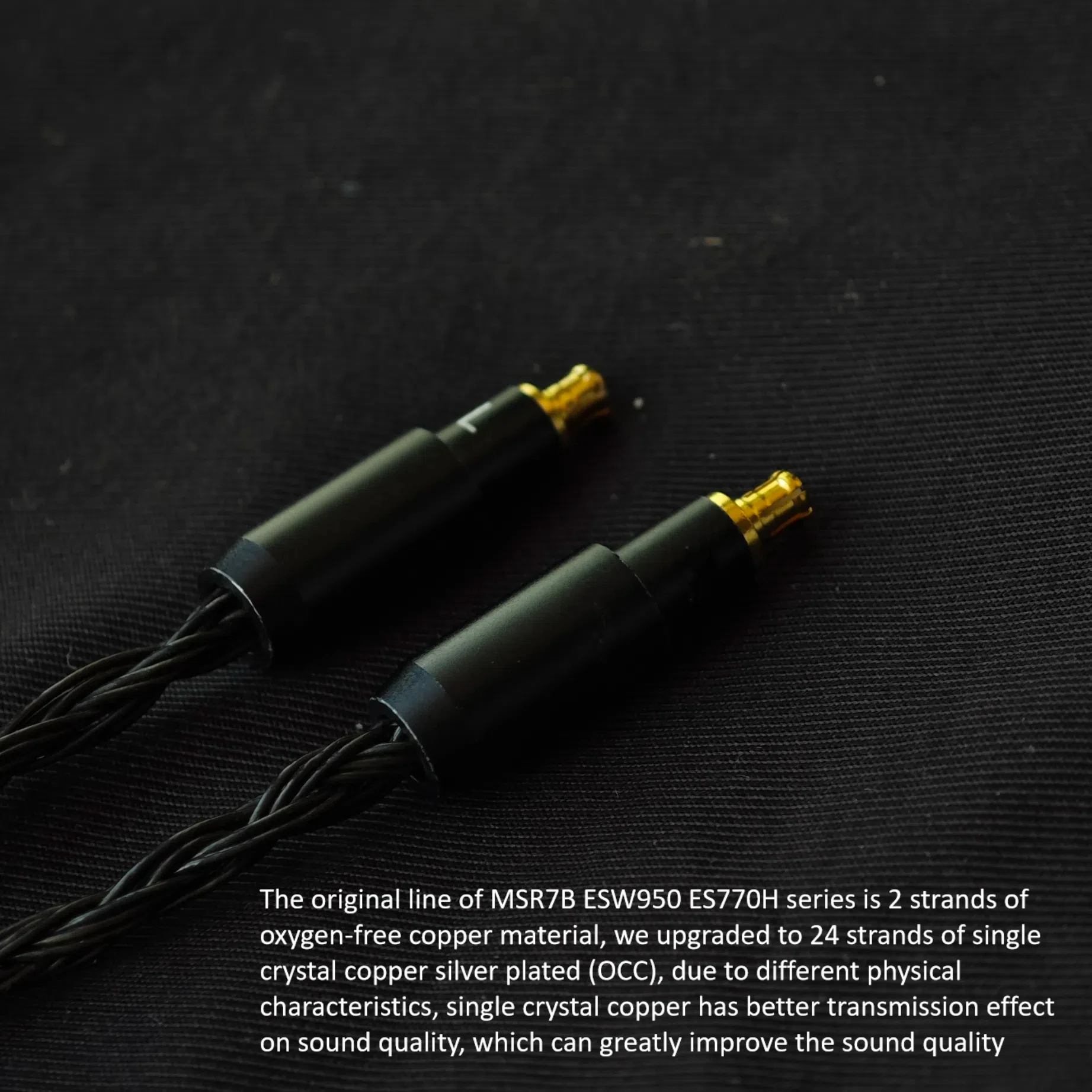 Para Audio-Technica MSR7B ESW950 ES770H SR9bt Cable de actualización Premium 24 núcleos OCC plateado 4,4 mm/2,5 mm equilibrado