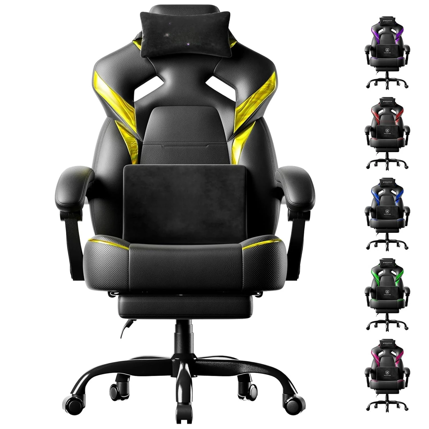 Big and Tall Gaming Chair for Adults, Ergonomic Office Chair with Footrest, Heavy Duty 350 lbs Capacity, High Back,, Customized