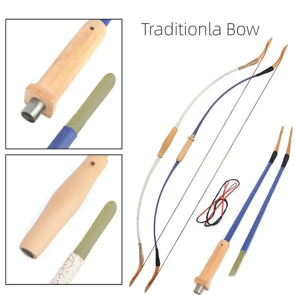 

53Inch Archery Longbow Hunting Traditional Long Bow 20/25/30/35/40 Lbs Takedown Bow RH/LH Target Shooting Arrow Accessories