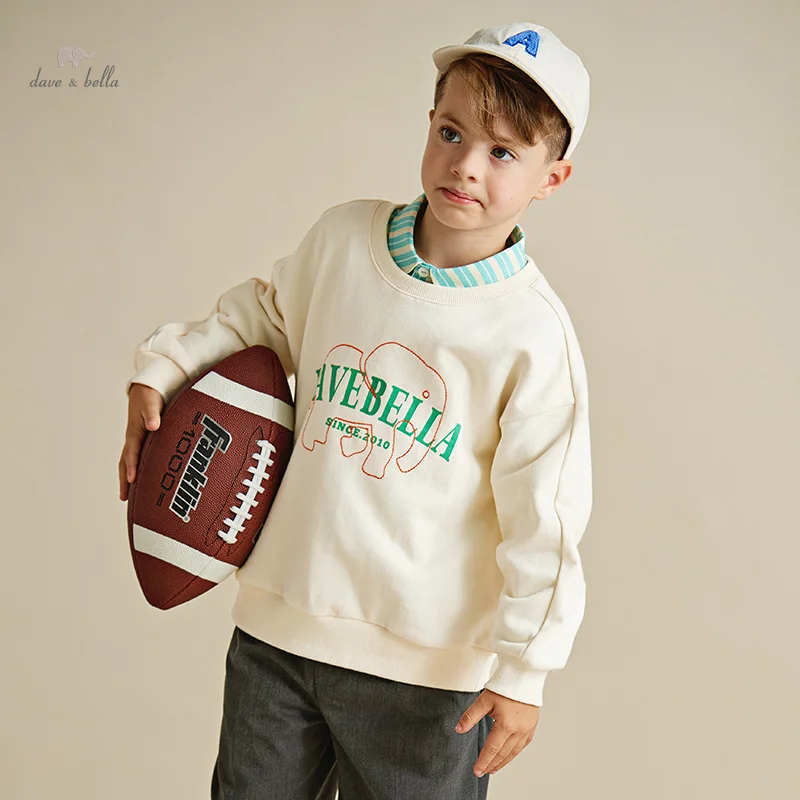 Dave Bella 2024 New Spring Girls Boys Baby Children Top Sweatshirt Casual Fashion Undershirt Long sleeve Outdoor Sport DK1240066