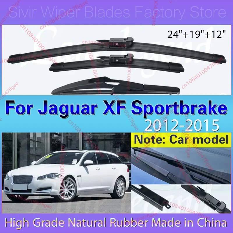 

3PCS For Jaguar XF Sportbrake 2012-2015 24" + 19"+ 12" Front Rear Wiper Blades Windshield Windscreen Window Cutter Accessories