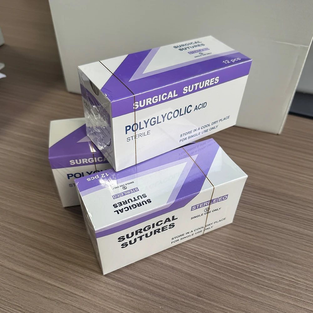 Veterinary Absorbable Needle Suture PGA 90CM With Needle Surgery Without Thread Removal Teaching Clinic Hospital Exercises