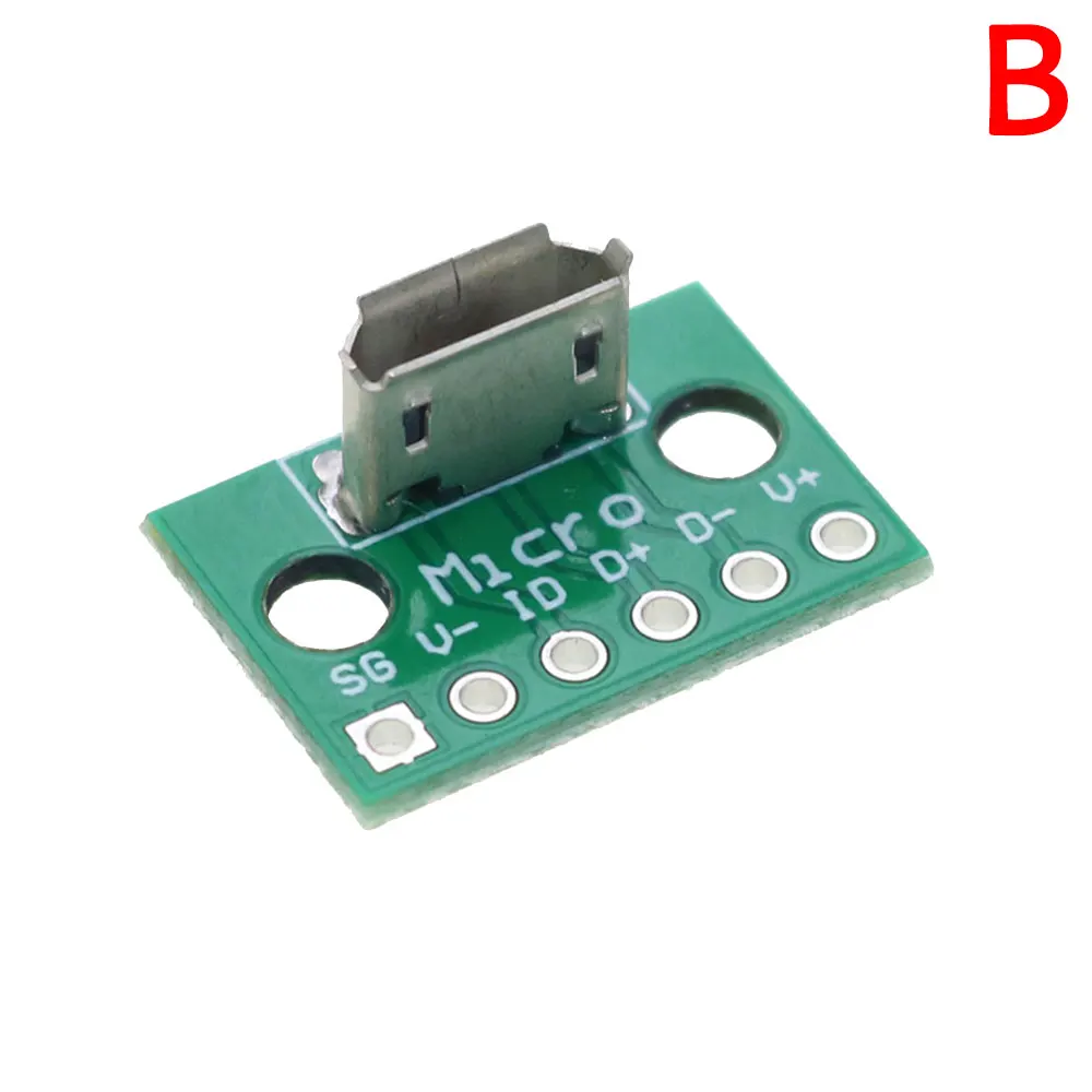 YUXI 1PCS Vertical Horizontal Micro Female Socket PCB Board USB Welding Board Android MICRO Male Socket Charging Phone Plug